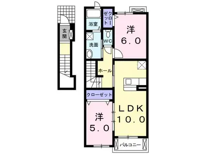 メゾン・シャルマンD(2LDK/2階)の間取り写真