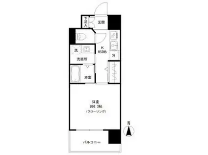 セシオン太閤(1K/6階)の間取り写真