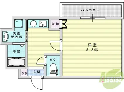 クレアート新大阪セレニティ(1K/8階)の間取り写真