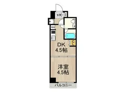 インプルーブ三宮イースト(1DK/4階)の間取り写真