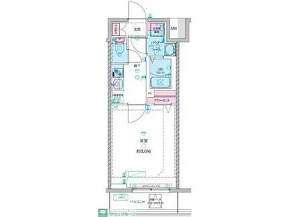 GENOVIA青砥II(1K/1階)の間取り写真