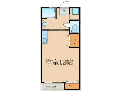 三功ビル(ワンルーム/2階)の間取り写真