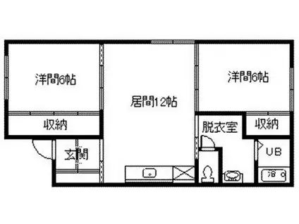 ノース・ビーM-21(2LDK/2階)の間取り写真