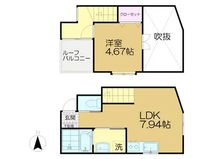 ラ・ステッラ(1LDK/2階)の間取り写真