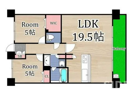 ポレスター城東深江橋(2LDK/6階)の間取り写真