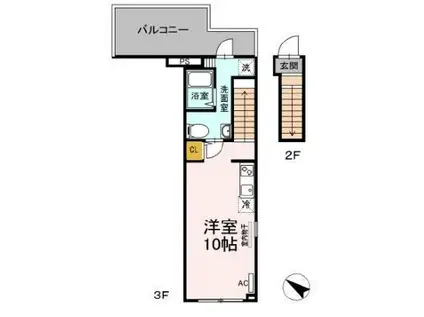 アージュドール目黒(ワンルーム/3階)の間取り写真