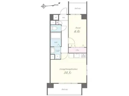 ティーエスヴィラージュ T.S.ヴィラージュ(1LDK/5階)の間取り写真