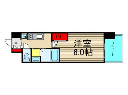 エステムコート大阪ウエストII(1K/7階)の間取り写真