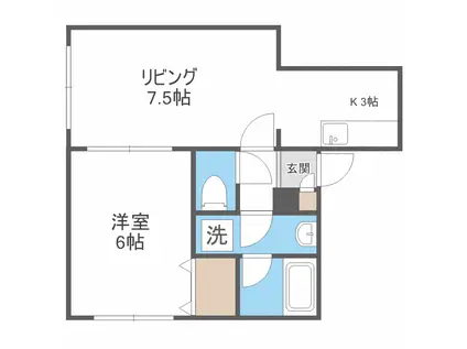 イルピーノ発寒(1LDK/2階)の間取り写真