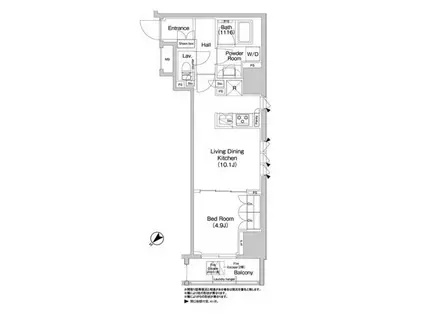 コンフォリア浅草橋(1LDK/2階)の間取り写真