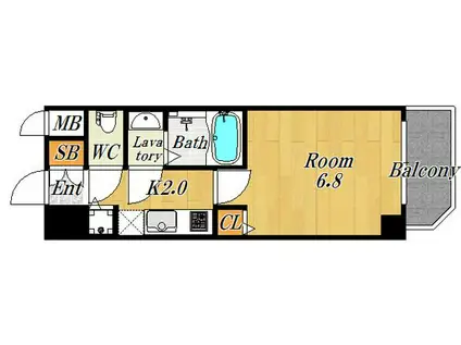 レジデンス福島II(1K/3階)の間取り写真