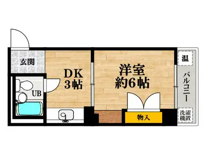 阿部野橋山よしハイツ(1DK/2階)の間取り写真