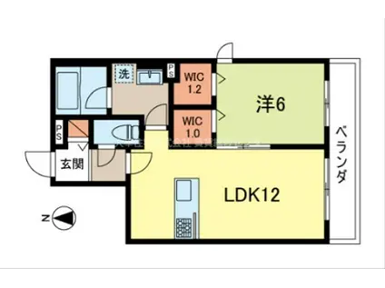 CREST I(1LDK/1階)の間取り写真