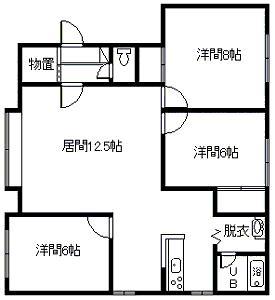プルメリヤ(3LDK/1階)の間取り写真