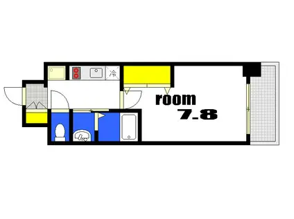 エステムコート広島国泰寺(1K/6階)の間取り写真