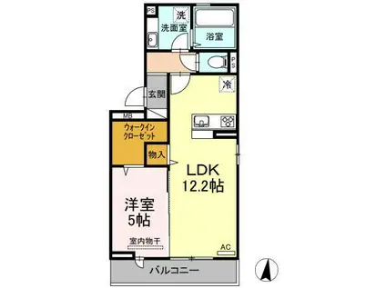 アン・シャトウII(1LDK/2階)の間取り写真