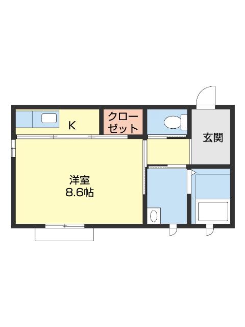 イマージュ黒田(ワンルーム/2階)の間取り写真