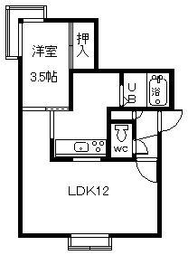 グランビア(1LDK/1階)の間取り写真
