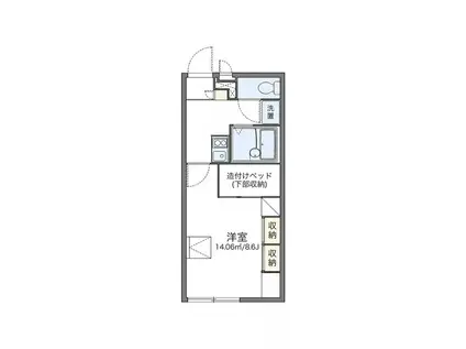 レオパレスルーチェ(1K/1階)の間取り写真