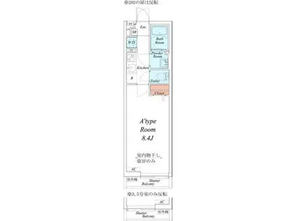 リブリ・メリッツライフ(1K/2階)の間取り写真