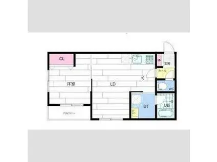 LA MAISON月寒公園(1LDK/2階)の間取り写真