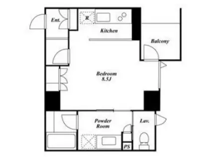 KDXレジデンス白金II(ワンルーム/5階)の間取り写真