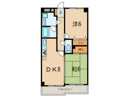 メゾン打出(2DK/3階)の間取り写真