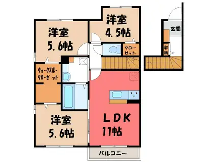 グロリア(3LDK/2階)の間取り写真