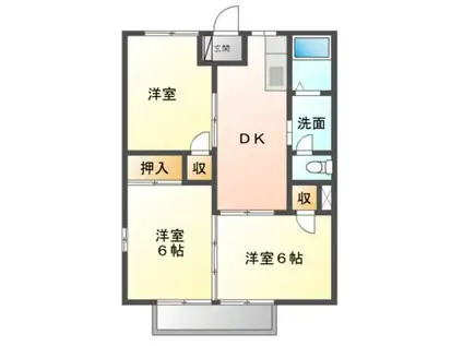 クイーンズタウン元町 I(3DK/1階)の間取り写真