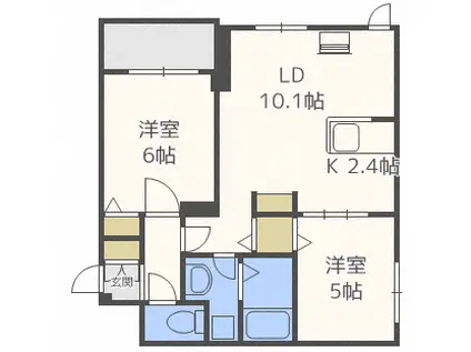 LANDSCHAFT33(2LDK/1階)の間取り写真