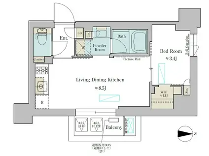 BRILLIA IST 武蔵小杉(1LDK/7階)の間取り写真