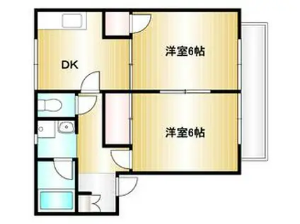 星の郷コーポ A(2DK/1階)の間取り写真