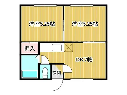 サングリーンハイツ(2DK/1階)の間取り写真