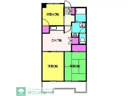 フォーレストマンション(3DK/4階)の間取り写真