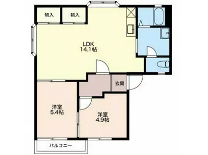 ファミールA(2LDK/2階)の間取り写真