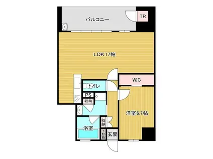 サンリアン飯塚センシア(1LDK/7階)の間取り写真