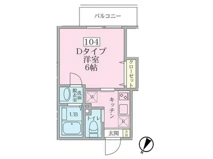 GREIGE LUNA 金沢八景(1K/1階)の間取り写真