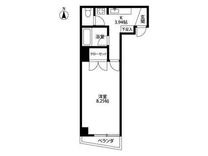 リヴイン国立(1K/3階)の間取り写真