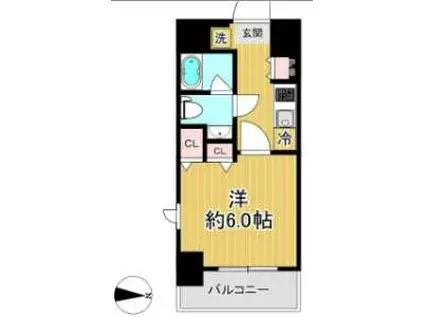 ショウケンレジデンス横浜桜木町(1K/5階)の間取り写真