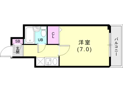 モダンアパートメント神戸新長田(1K/4階)の間取り写真