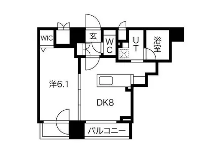 ラ・クラッセ札幌大通ウエスト(1LDK/4階)の間取り写真