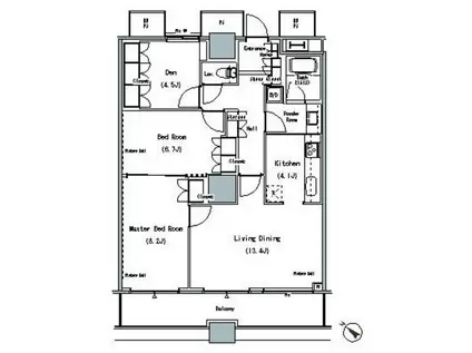 THE TOKYO TOWERS MIDTOWER(2SLDK/28階)の間取り写真