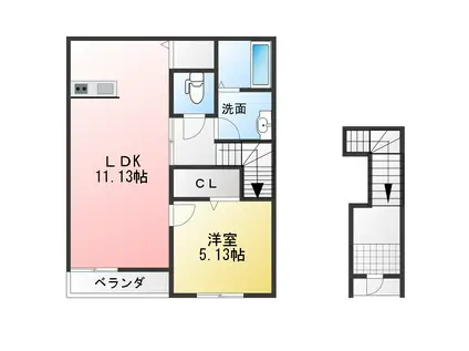 リーブルファイン則武II(1LDK/2階)の間取り写真