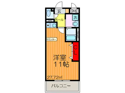 CASA REGGIA(ワンルーム/2階)の間取り写真