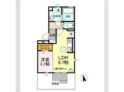 アンスリウム(1LDK/1階)の間取り写真