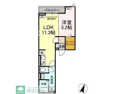 D-ROOM万町II(1LDK/3階)の間取り写真