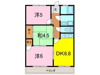 オレンジハイツ(3DK/2階)の間取り写真