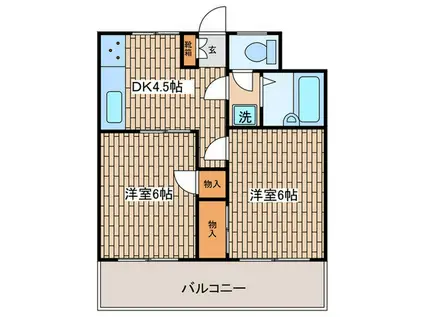 メゾン河弘(2DK/2階)の間取り写真