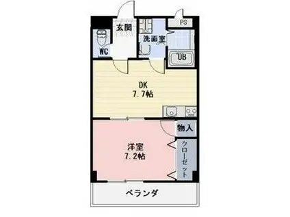 LIMPIAチトセ(1DK/1階)の間取り写真