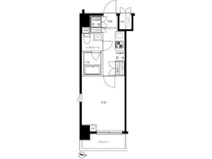 ルーブル川崎六番館(1K/2階)の間取り写真